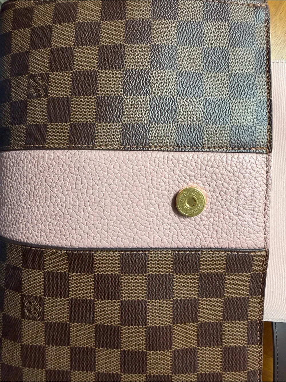 Louis Vuitton Damier Bond Street Bag with Pink Leather Accent